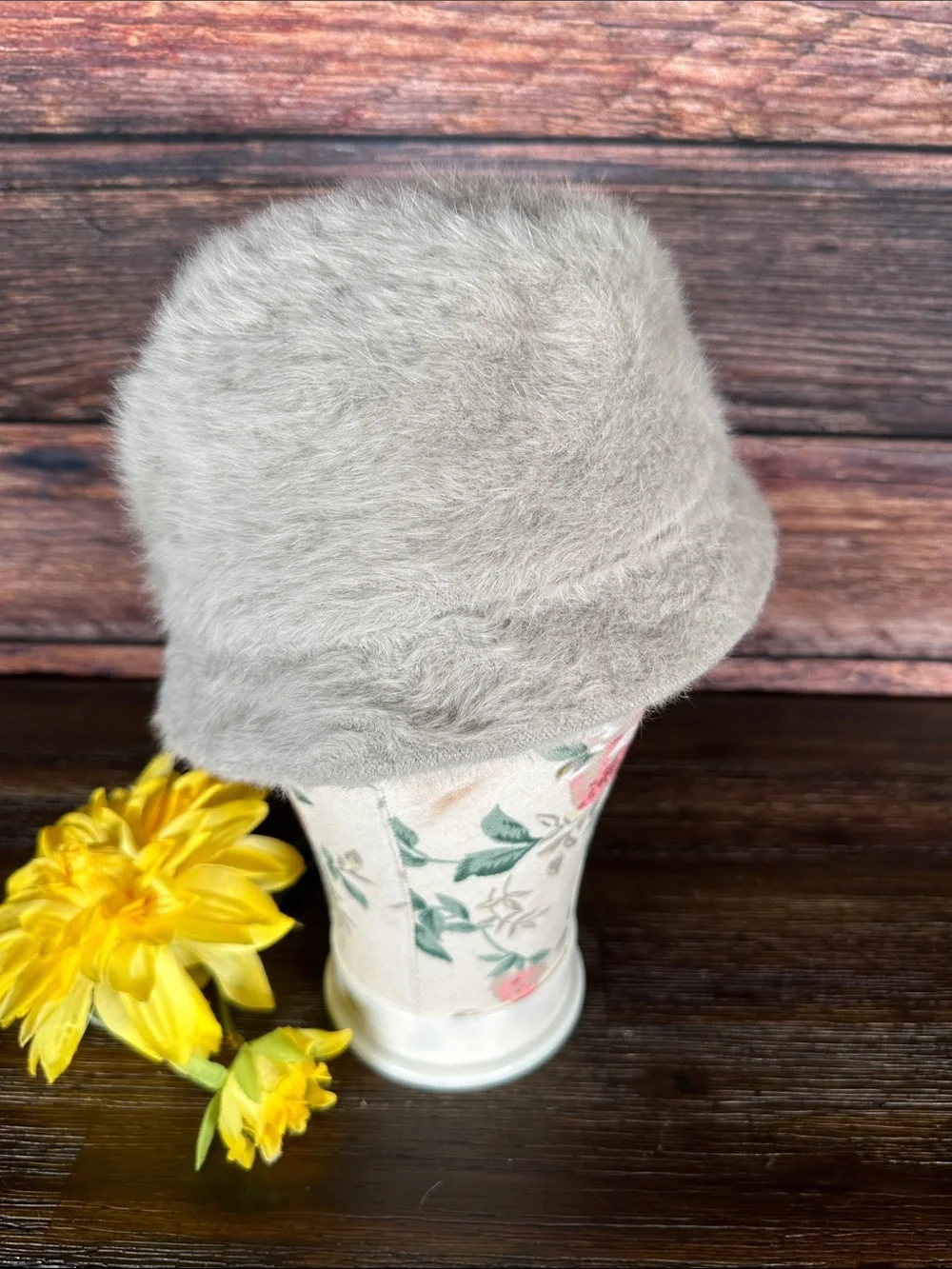 Kangol Furgora Bucket Hat in Light Gray with Embroidered Logo